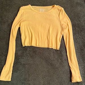Yellow long sleeve crop tee
